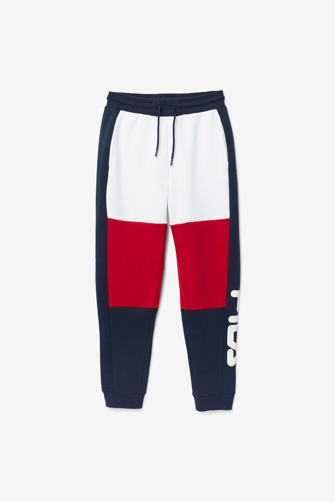 Fila Sander Pants White/Red/Navy - Mens - 91782FQSG